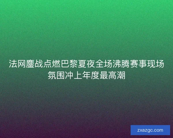 法网鏖战点燃巴黎夏夜全场沸腾赛事现场氛围冲上年度最高潮 法网鏖战点燃巴黎夏夜全场沸腾赛事现场氛围冲上年度最高潮
