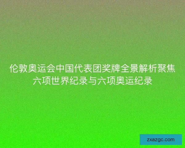 伦敦奥运会中国代表团奖牌全景解析聚焦六项世界纪录与六项奥运纪录 伦敦奥运会中国代表团奖牌全景解析聚焦六项世界纪录与六项奥运纪录